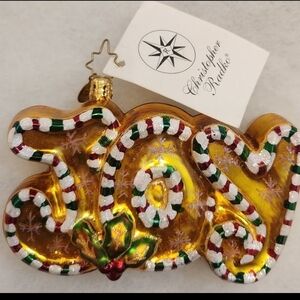 Christopher Radko Joy Glass Ornament, Handpainted & Handblown, Like New with Tag